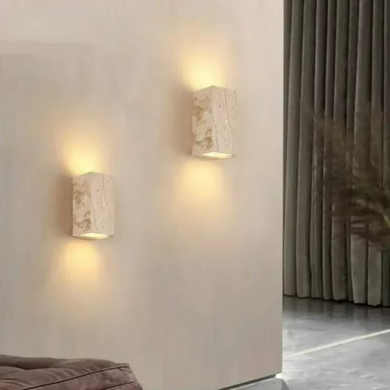 Outdoor Lighting Restaurant - Lampu Dinding Batu Travertine Kuning untuk