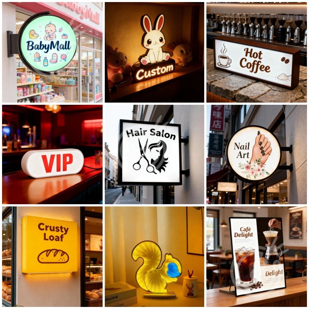 Outdoor Lighting Logo - Papan Tanda Akrilik Custom, Huruf LED,