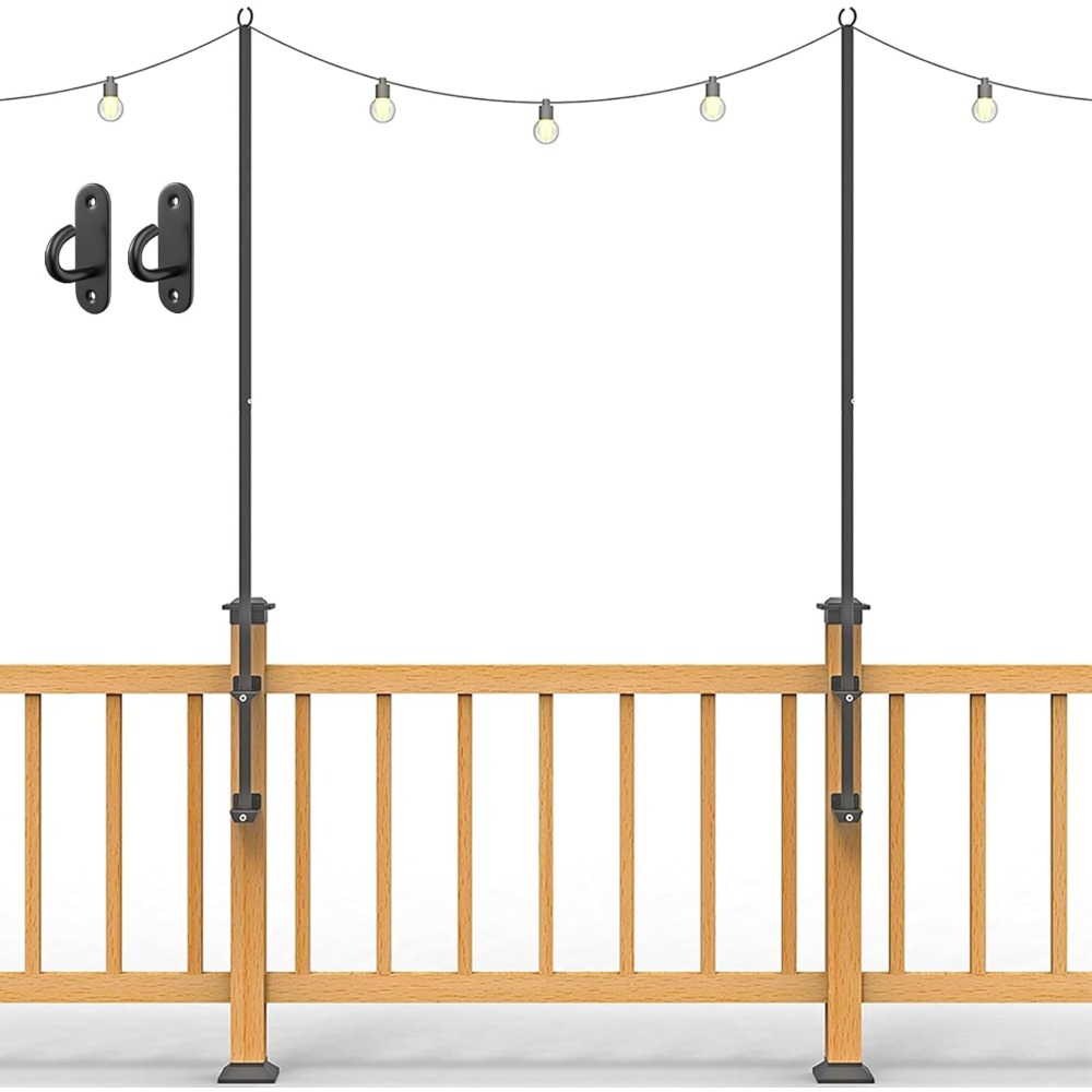 Outdoor Lighting Wall - 2 tiang lampu string - tiang
