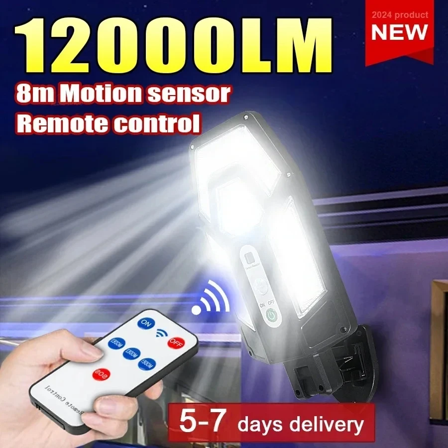 Motion Sensor Outdoor - Lampu Dinding Tenaga Surya 12000LM yang