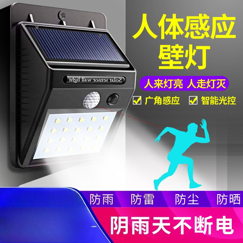 Motion Sensor Outdoor - Lampu Dinding Sensor Gerak Tenaga Surya