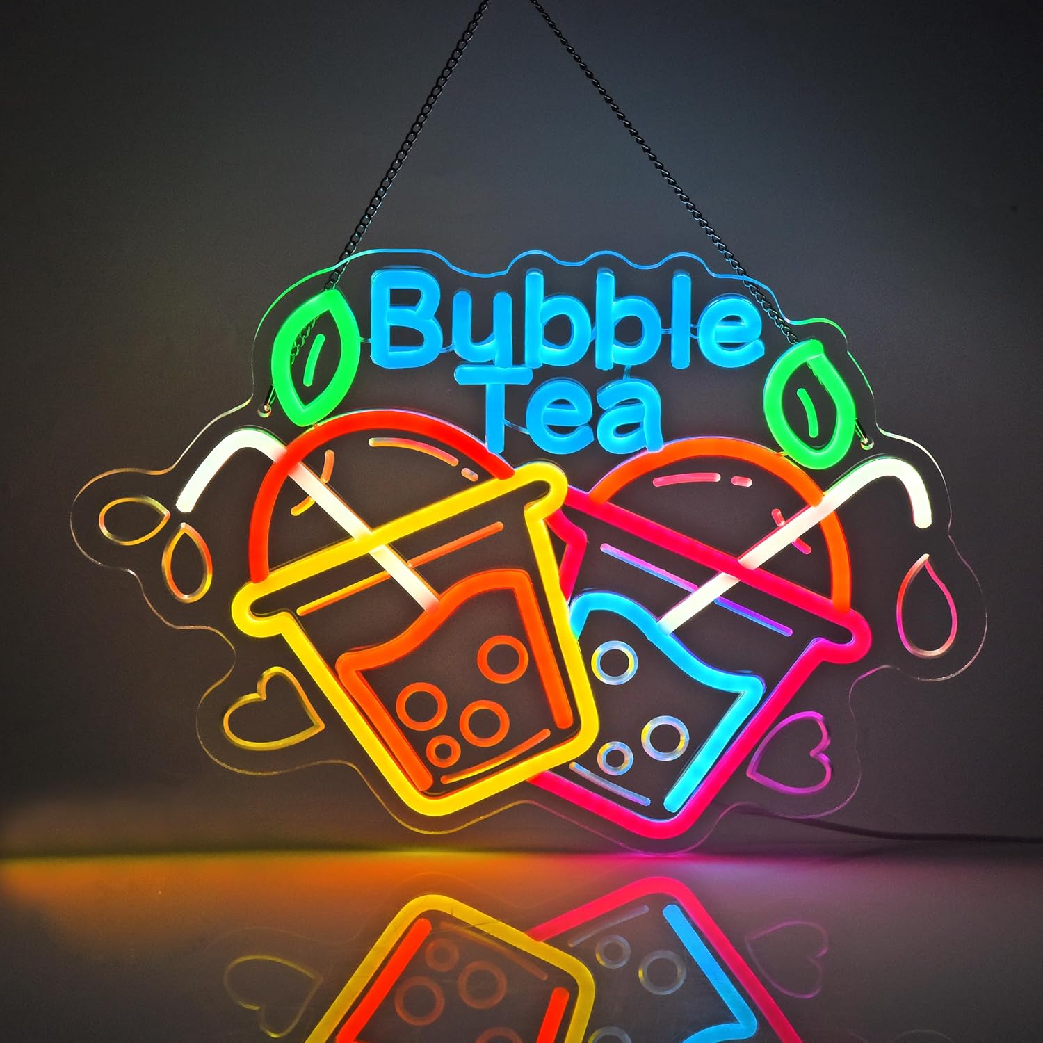 Outdoor Lighting Restaurant - Lampu Neon Bubble Tea USB LED