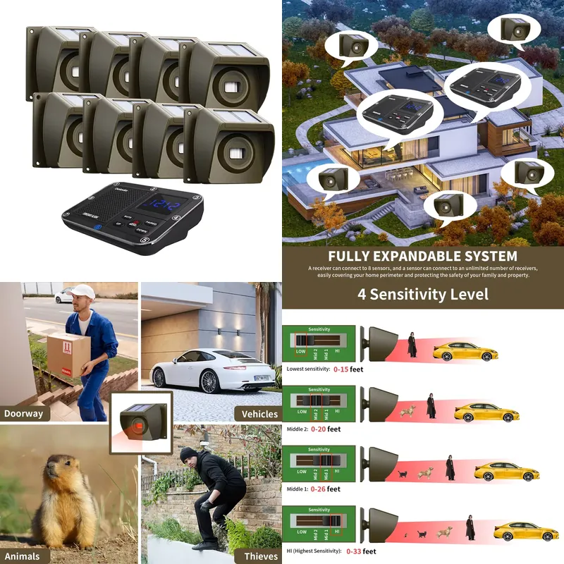 Motion Sensor Outdoor - Sistem Alarm Jalan Masuk Nirkabel Tenaga