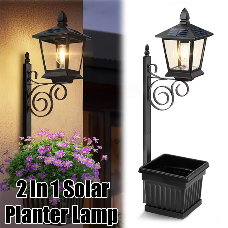 Outdoor Lighting Wall - Lampu Pot Bunga 2-in-1 Tenaga Surya