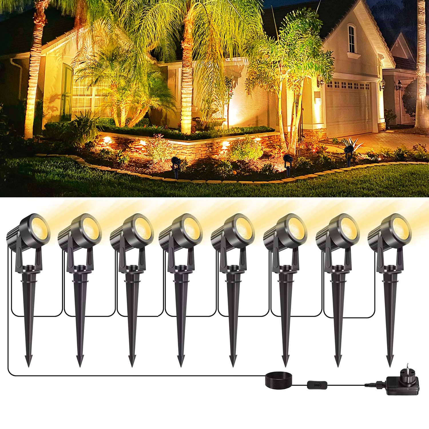 Outdoor Lighting Voltage - 4/6/8LED 3000K Lampu Sorot Luar Ruangan