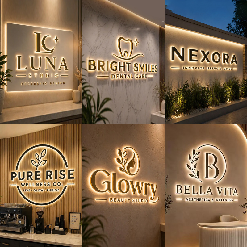 Logo Bisnis Kustom Tanda Logam - Outdoor Lighting Logo ulasan dan harga