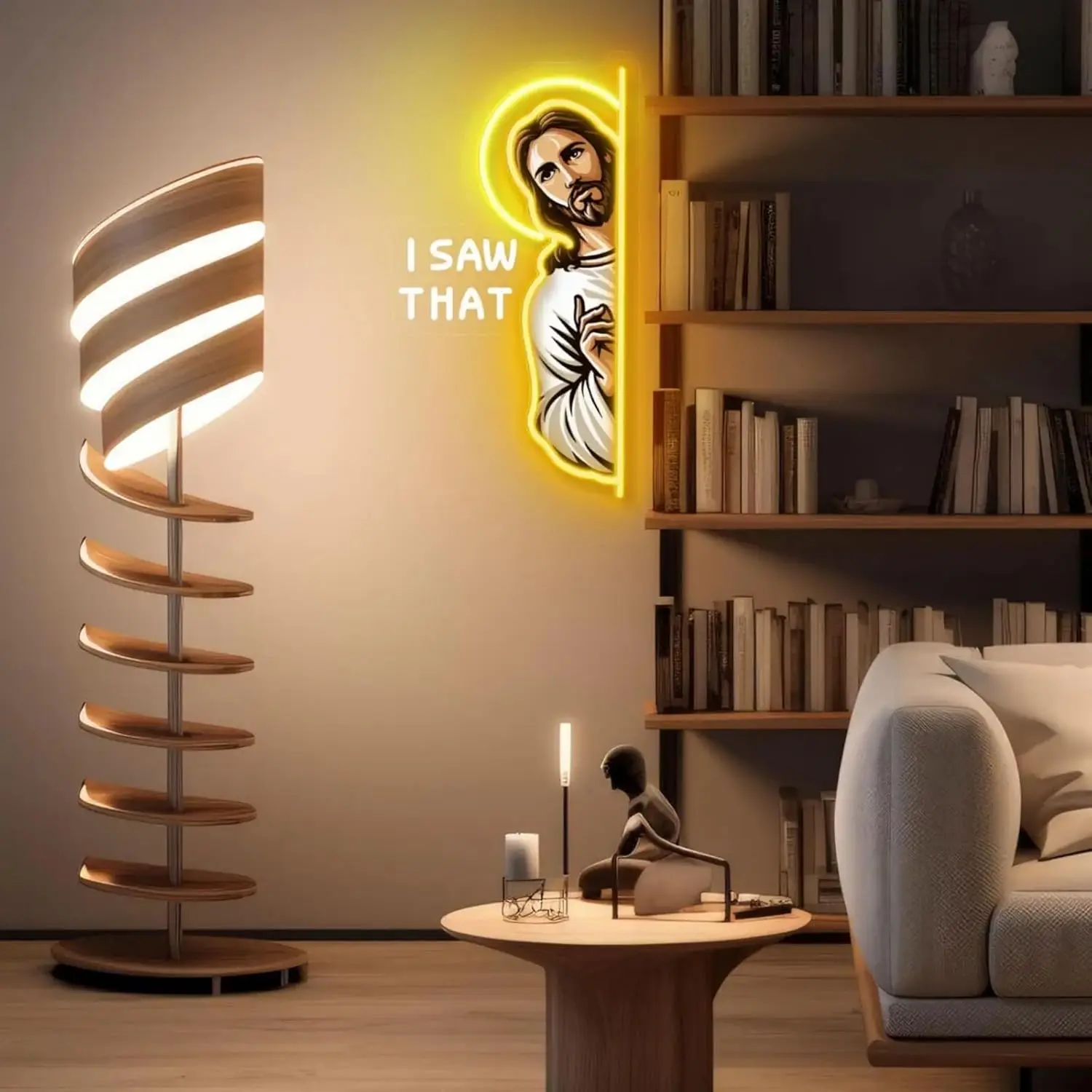 Lampu Neon LED Yesus, Aku Meli - Outdoor Lighting Restaurant ulasan dan harga