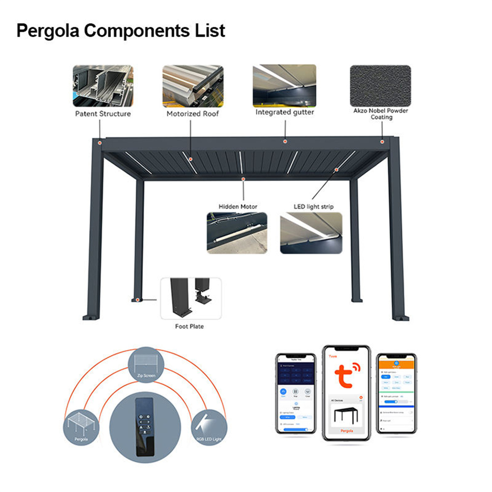 Pergola Bioklimatik Aluminium  - Outdoor Lighting Restaurant ulasan dan harga